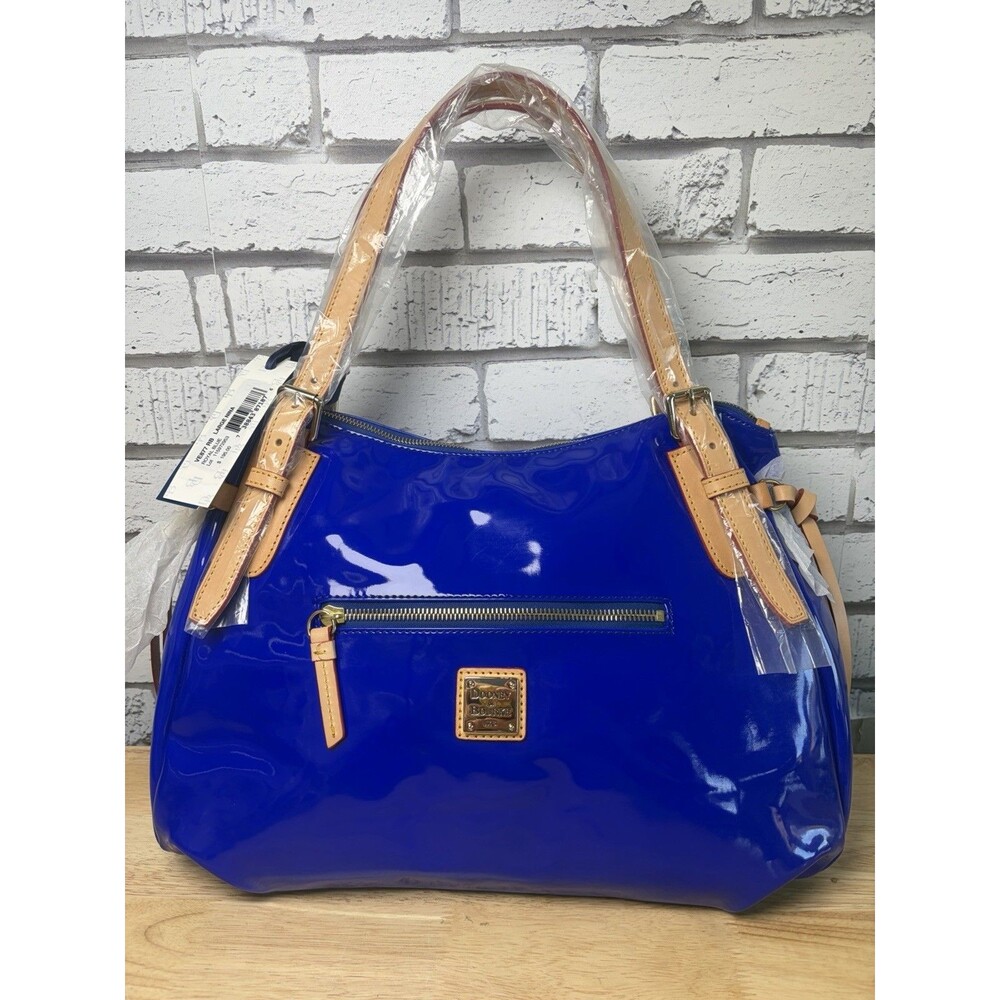 Dooney & Bourke Patton Leather Vibrant Blue Large Nina Shoulder Bag NWT